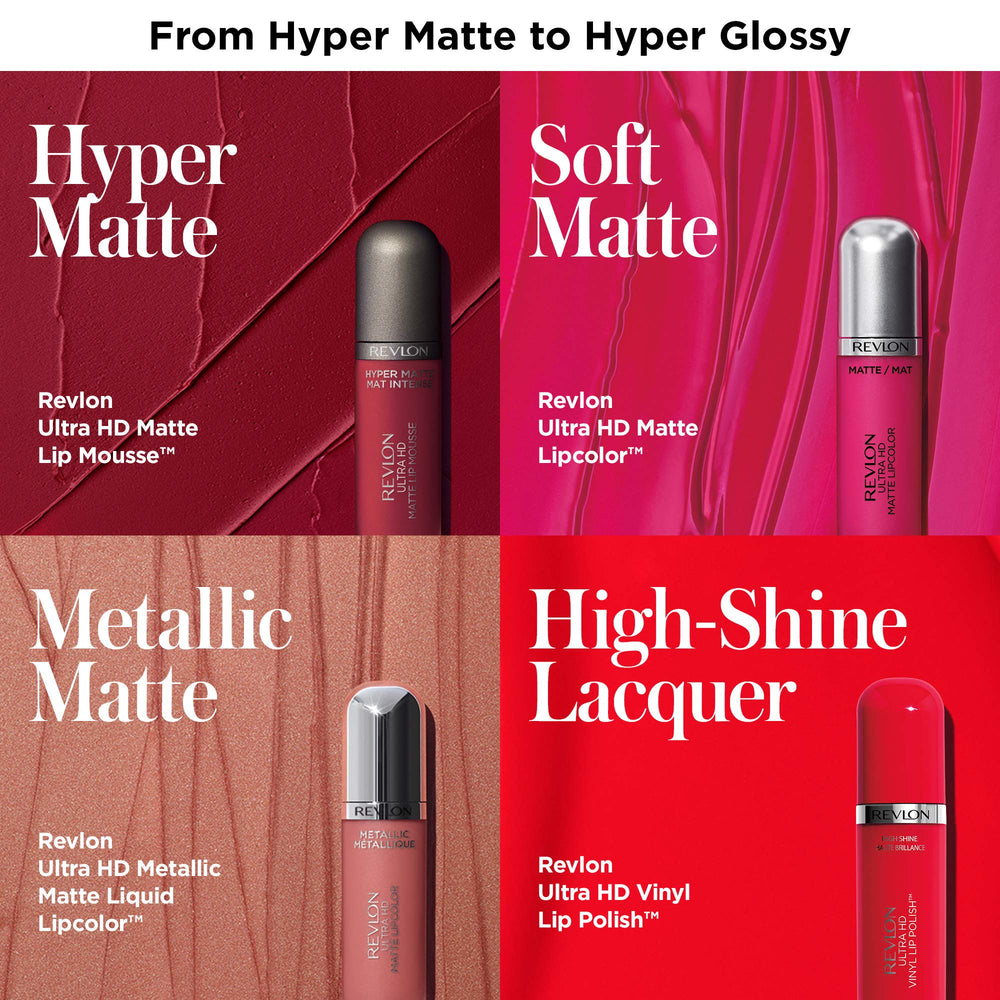 Revlon Ultra HD Matte tube next to coin showing 0.2 oz size for travel-friendly convenience