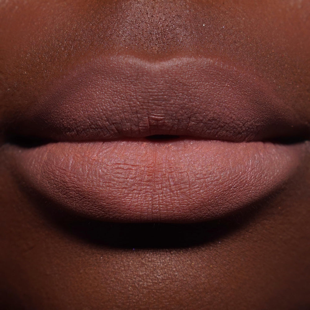 Revolution Skincare London lipstick worn by model demonstrating a natural, comfortable matte benefit