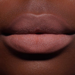 Revolution Skincare London lipstick worn by model demonstrating a natural, comfortable matte benefit