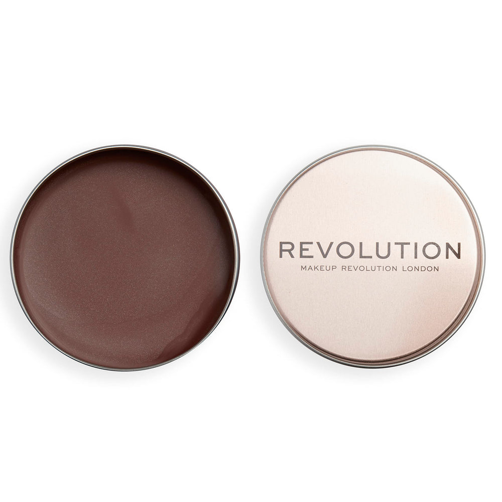 Revolution Balm Glow front packaging showing shade and compact benefits