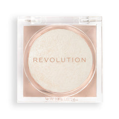Revolution Beauty compact front showing sleek packaging and travel-friendly design