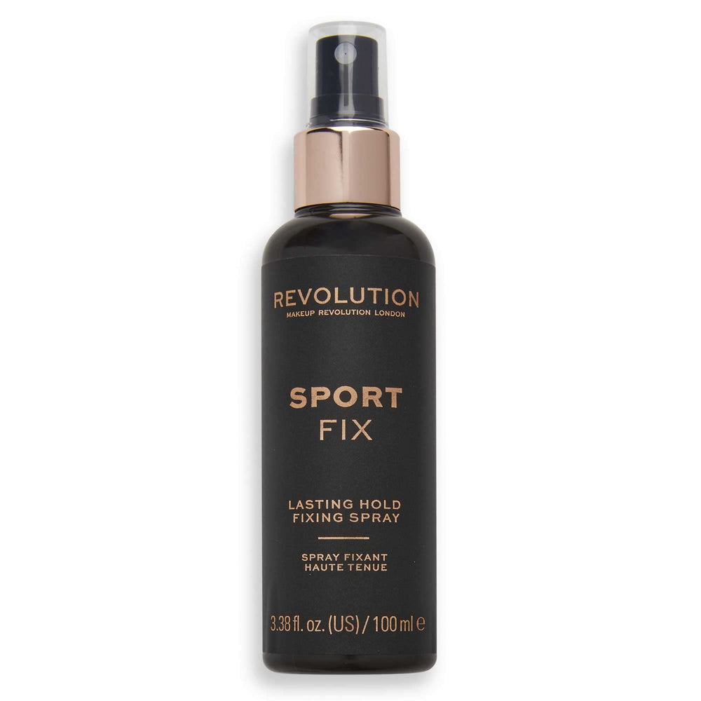 Revolution Beauty London front packaging showing bottle and branding, convenient travel size benefit