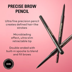 Revolution Beauty London ultra-fine pencil tip close-up for precise hair-like strokes