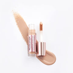 Revolution concealer swatches on medium-tan skin to show true shade