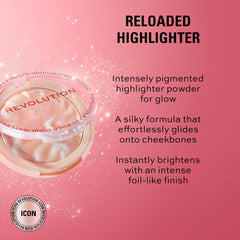 Revolution Beauty London close-up of pan texture revealing finely milled shimmer
