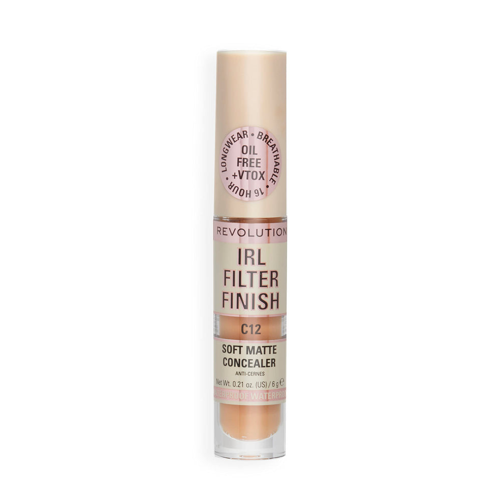 Revolution Beauty London concealer placed on a vanity to show daily use