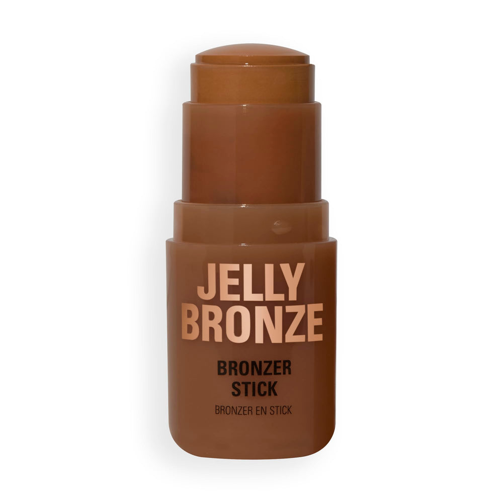 Revolution bronzer front packaging showing Medium Sunset shade and compact stick benefit