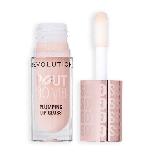 Revolution Pout Bomb front packaging showing product and shade label benefit quick identification