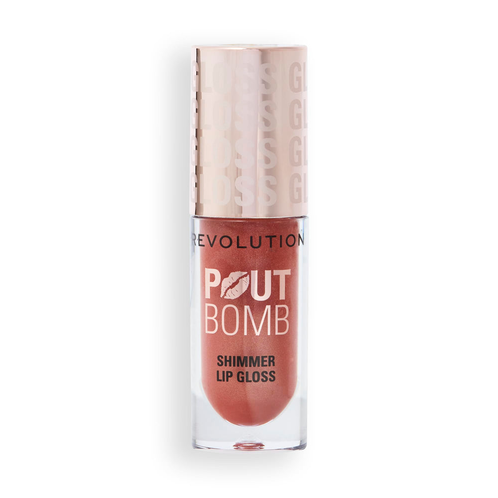 Revolution Skincare London model wearing gloss demonstrating nude glow and radiant, conditioned lips benefit