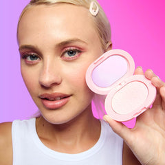 Revolution Beauty London Rose powder swatch demonstrating soft-focus blur and natural finish