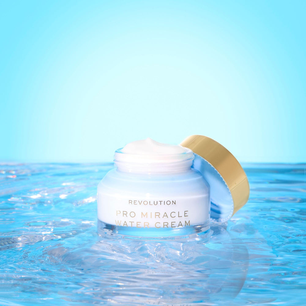 Revolution Pro Miracle Water Cream texture swipe on skin showing lightweight hydration
