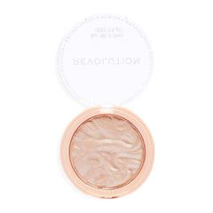 Revolution Beauty London front pan showing Just My Type shade and reflective finish benefit