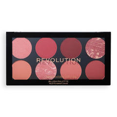 Revolution Beauty London palette applied on model cheeks showing natural color and buildable glow