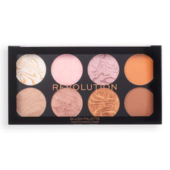 Revolution Beauty London palette in hand during application showing how shades layer for natural glow and contour