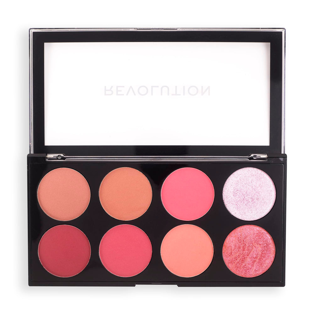 Revolution Beauty London palette open front showing eight blendable shades for versatile looks
