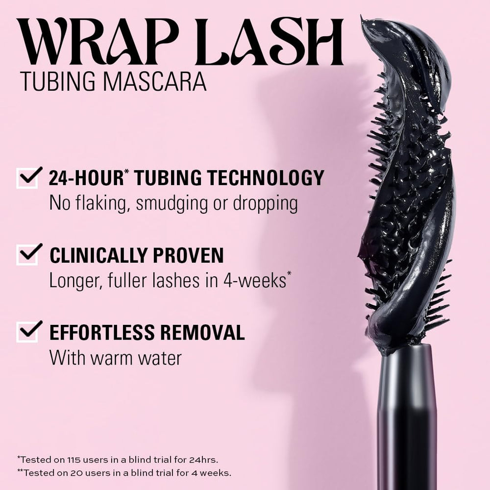 Revolution Beauty London mascara applied on model lashes for visible length and volume