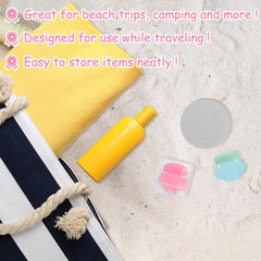 RGQSUN beside sunscreen bottle showing scale for portable, travel-friendly use