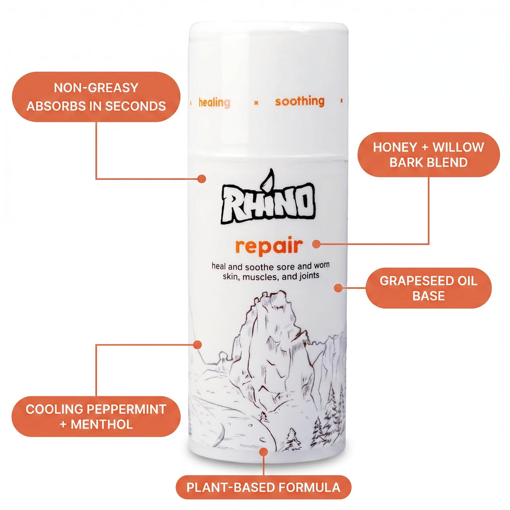 Rhino Skin Solutions cream texture close-up illustrating fast-absorbing, non-greasy finish