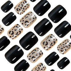 Rhspayh close-up of leopard print and black glitter detail for salon-quality shine