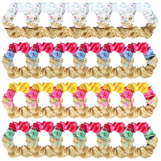 Riceshoot front pack showing 24 colorful scrunchies and quantity benefit