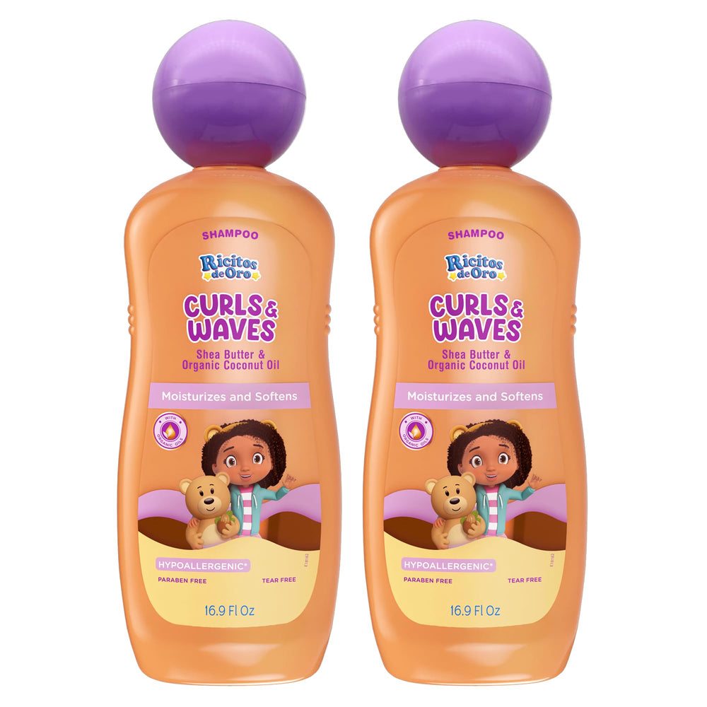 Ricitos de Oro front packaging showing product and kid-friendly design benefits
