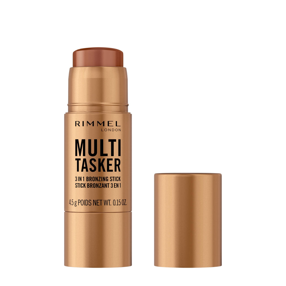 Rimmel bronzing stick front packaging showing shade 003 Tan and benefits