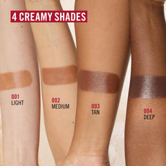 Rimmel bronzing stick size comparison in hand proving compact, portable benefit