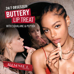 Rimmel used outdoors showing long-lasting hydration benefit