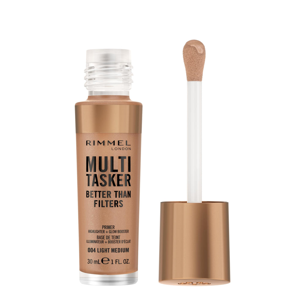 Rimmel Multi-Tasker front stick showing slim wand and product tip for precise application and quick glow
