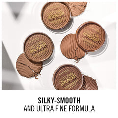 Rimmel compact beside ruler showing 14g size for travel-friendly use