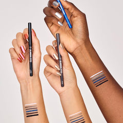 Rimmel Scandaleyes used on waterline showing secure, vivid liner wear