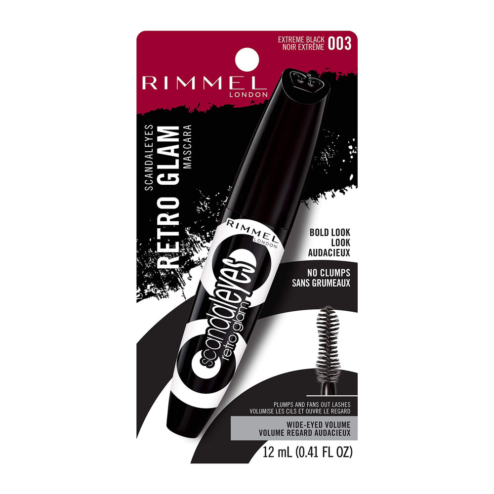Rimmel Scandaleyes hourglass brush close-up displays shape that lifts and plumps lashes