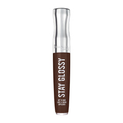 Rimmel front packaging showing cocoa kiss shade and gloss benefits