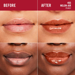 Rimmel gloss texture droplet highlighting smooth non-sticky finish benefit
