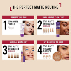 Rimmel Stay Matte next to coin for scale showing compact 0.23oz size