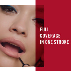 Rimmel product label closeup showing shade and vegan formula benefit