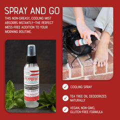 Rinse Bath & Body spray action shot demonstrating quick application and instant cooling feel on feet