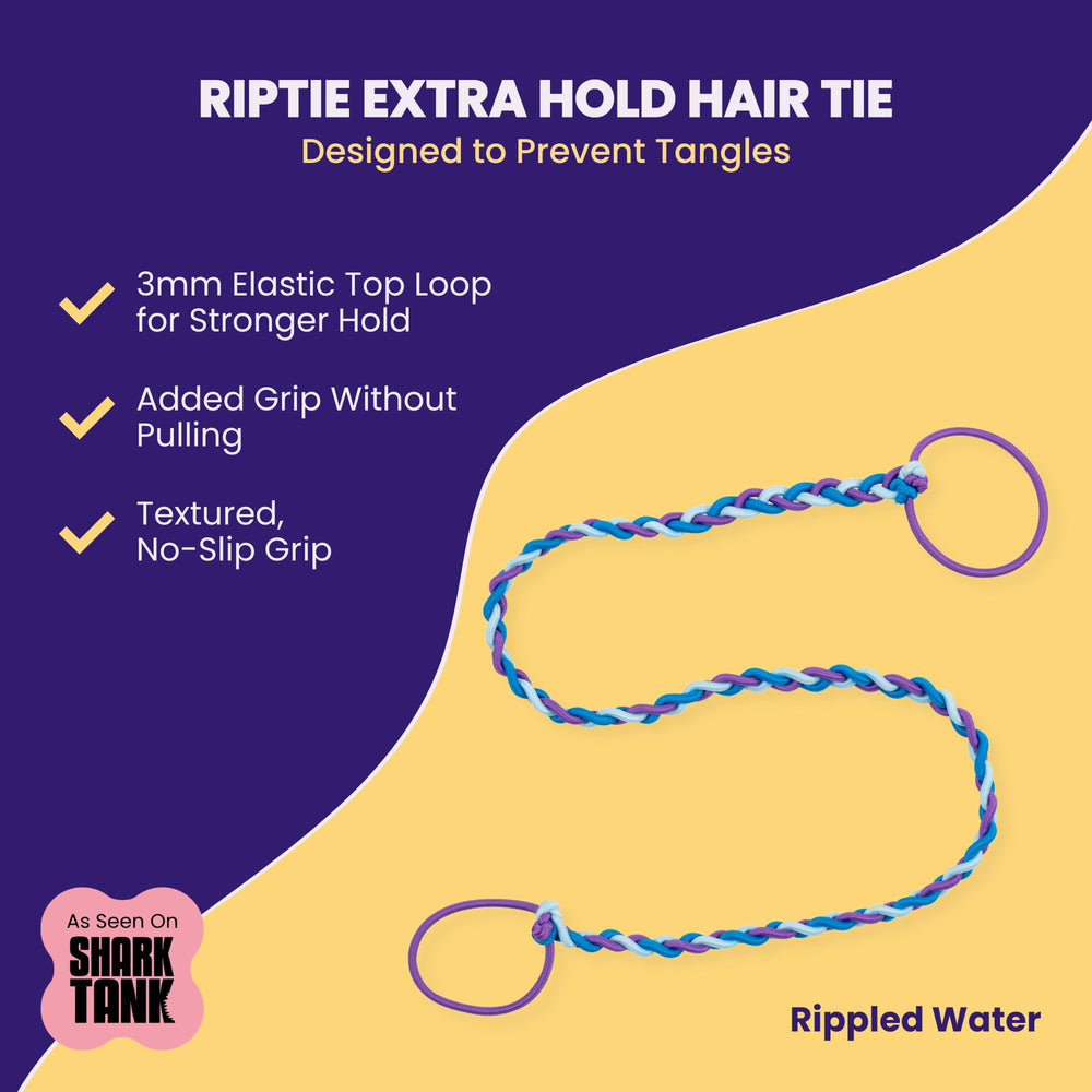 Rip Tie close-up of rippled nylon texture for gentle no-tangle hold