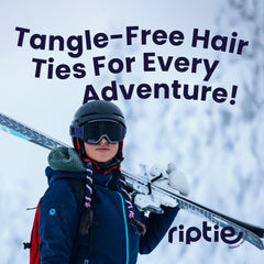 Rip Tie sunset packaging and 1pc display for single extra-long hair tie