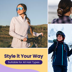 Rip Tie used in a braided hairstyle showing extra-long styling capability