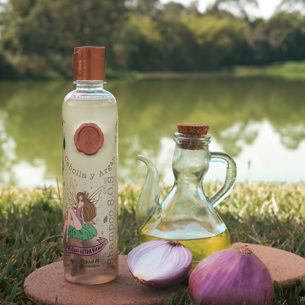 Ritual Botanico shampoo bottle close-up highlighting strengthening formula