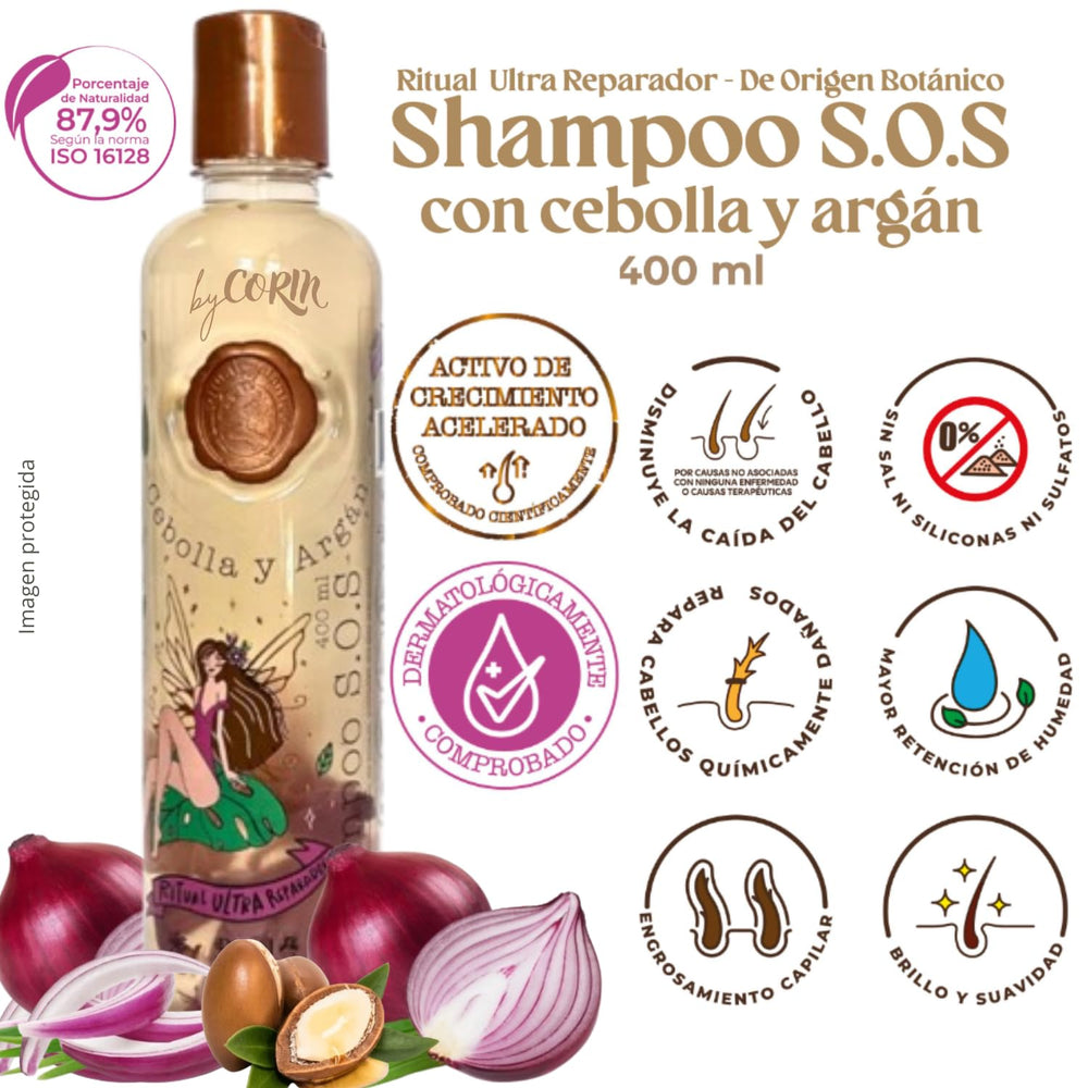Ritual Botanico onion shampoo label highlighting repair and growth benefit
