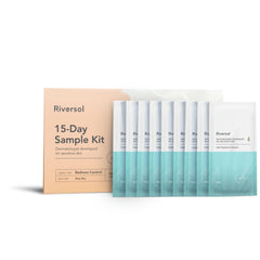 Riversol front packaging showing travel sachets and calm-skin benefit