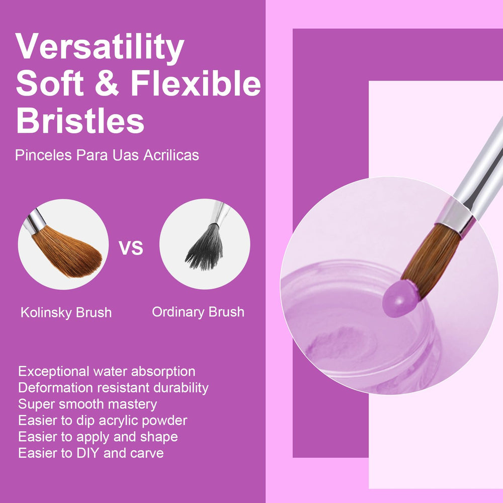 RIYUEXING close-up of Kolinsky sable bristles showing smooth product pick-up