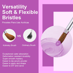 RIYUEXING close-up of Kolinsky sable bristles showing smooth product pick-up