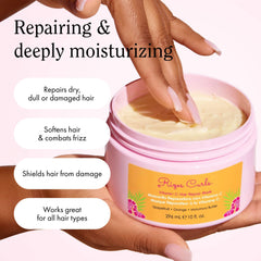 Rizos Curls applying mask in shower for deep hydration benefit