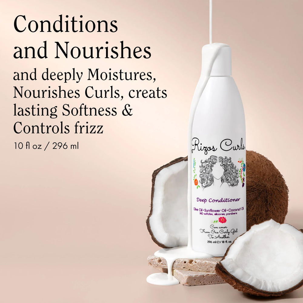Rizos Curls open jar revealing creamy conditioner texture for easy detangling