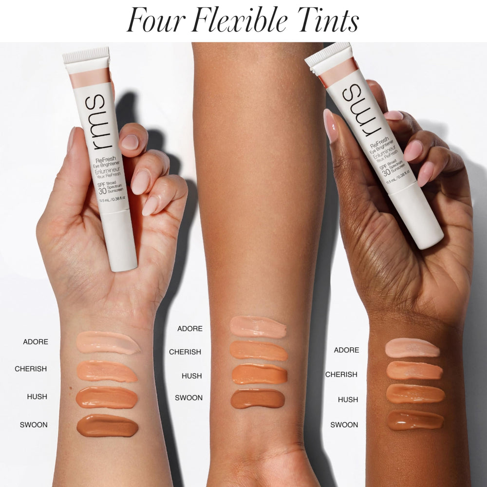 RMS Beauty product held in hand to show travel-friendly 0.5 oz size and convenient portability