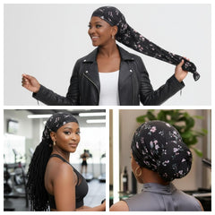 Roaming black floral sleeve pattern styled for fashion and discreet protection