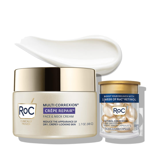 RoC front jar packaging showing cream and clear benefit of neck smoothing